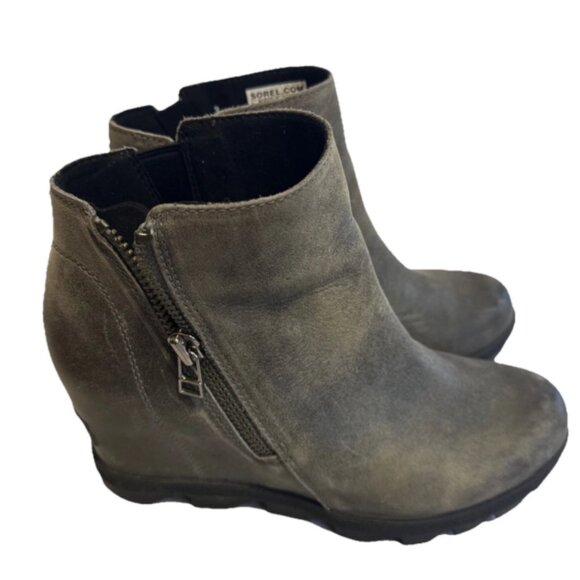 Sorel Boot Women 8 Joan Of Arctic Hidden Wedge Bootie NL3364-052 Gray - Picture 1 of 4